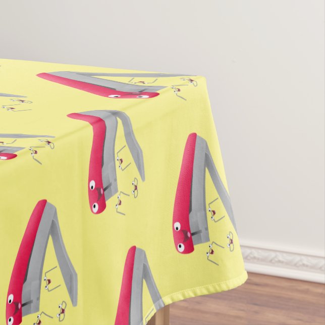 Nappe Caricature en agrafeuse rouge pâle (In Situ)