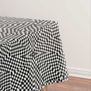 Nappe Carré de damier noir et blanc motif diamant modern