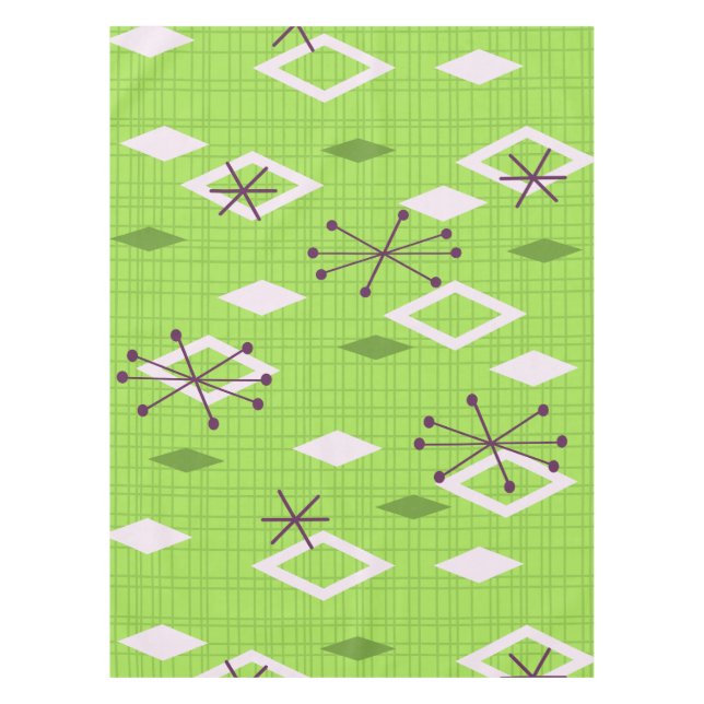 Nappe Carreau du milieu du siècle Starburts Chartreuse (Devant)