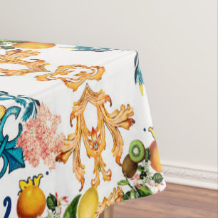 Nappe Carreaux bleus citron Méditerranée