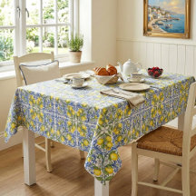 Carrelage bleu motif méditerranéen italien citron