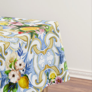 Nappe Carrelage méditerranéen, majolica, style sicilien
