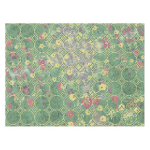 Nappe Carrelage vert floral