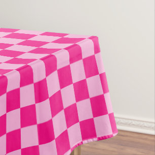 Nappe Carrés à carreaux rose chaud clair géométrique rét