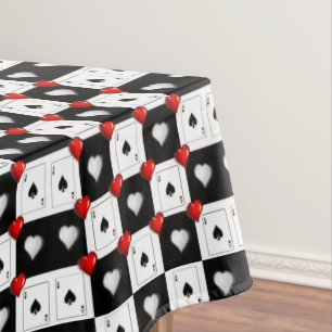 Nappe Carte Ace Pique Coeurs rouges