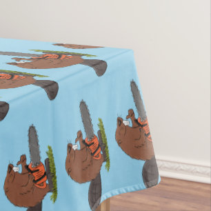 Nappe Castor drôle avec humour de dessin animé de tronço