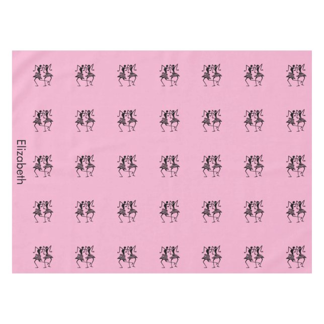 Nappe Célébration de la silhouette noire rose mignonne (Devant (Horizontal))