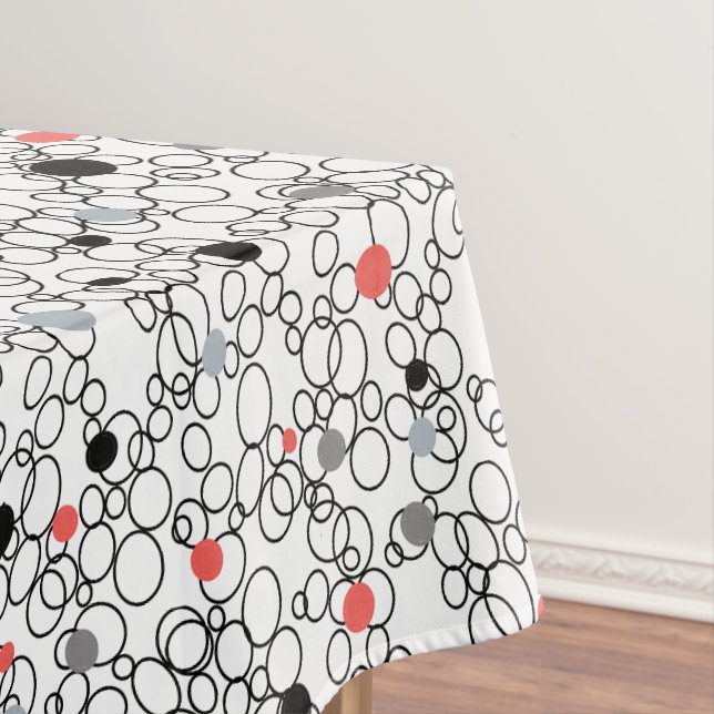 Nappe Cercles blancs noirs coralliens, points (In Situ)