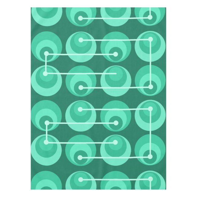 Nappe Cercles du milieu du siècle Turquoises (Devant)