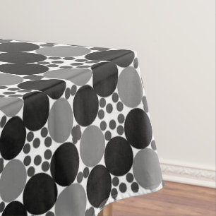 Nappe Cercles Monochromes : Noir Abstrait Blanc Et Gris,