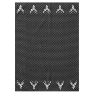 Nappe Cerf à queue blanche en argent sur impression en f