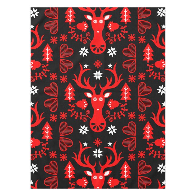 Nappe Cerf de Noël rouge scandinave (Devant)