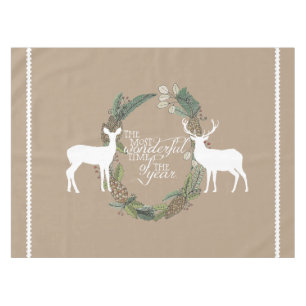 Nappe Cerfs communs de guirlande de pin la plupart de