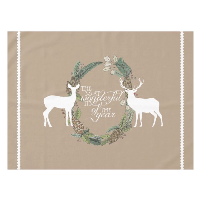 Nappe Cerfs communs de guirlande de pin la plupart de (Devant (Horizontal))