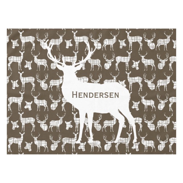 Nappe Cerfs communs rustiques blancs personnalisés sur (Devant (Horizontal))