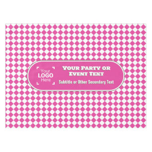 Nappe Cerise Diamonds - Custom Central Text & Logo Event