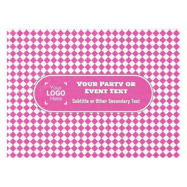 Nappe Cerise Diamonds - Custom Central Text & Logo Event (Devant (Horizontal))