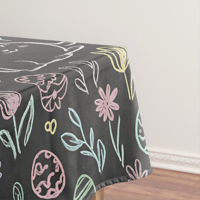 Nappe Chalkboard Easter Bunny Doodle Pattern (In Situ)