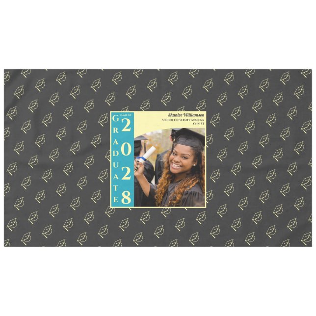 Nappe Charcoal Modern Graduation Photo Cap Pattern (Devant (Horizontal))