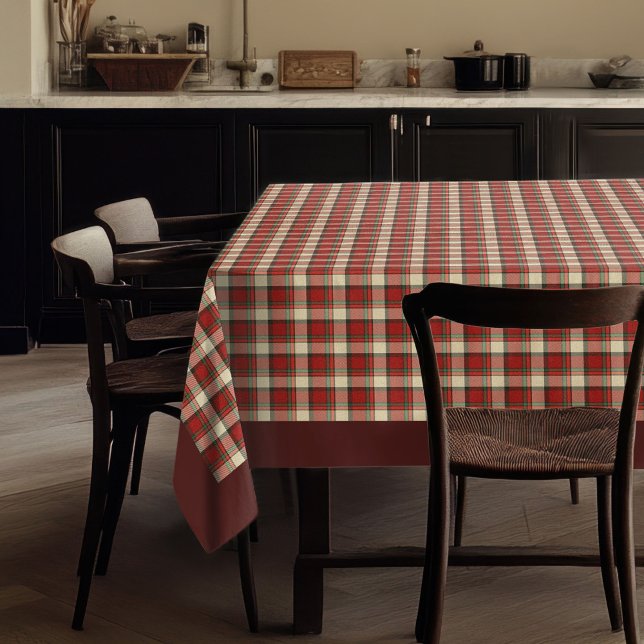 Nappe Charmante Red Green Plaid Fêtes de Noël (Charming Red Green Plaid Holiday Celebrations Tablecloth)