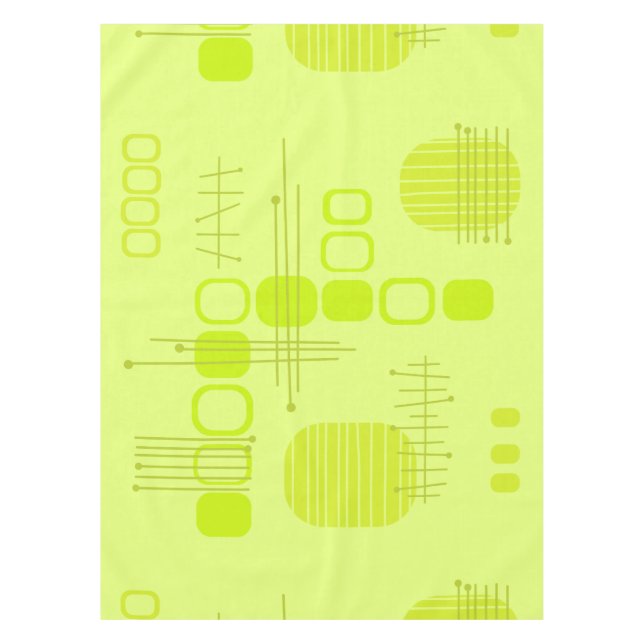 Nappe Chartreuse Abstraite en tissu d'écorce atomique (Devant)