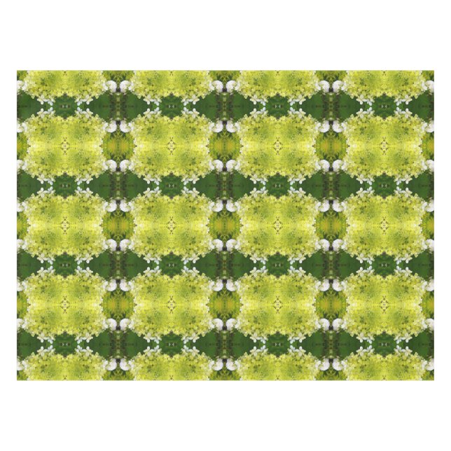 Nappe Chartreuse Vert Abstrait Hydrangea Blooms Motif (Devant (Horizontal))