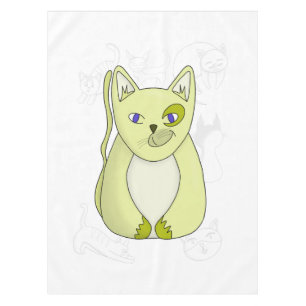 Nappe Chat Jaune avec Couvercle Duvet souriant