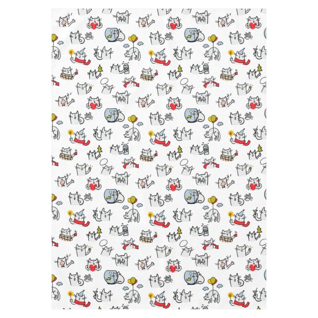 Nappe Chats amusants, lait et magie. (Devant)