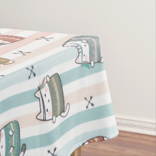 Nappe  Chats Boho Motif Tribal 