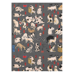 Nappe chats japonais Ukiyo-e Funny kitty