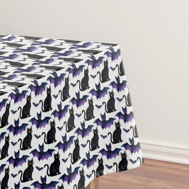 Nappe Chats noirs et chauves-souris violettes (In Situ)