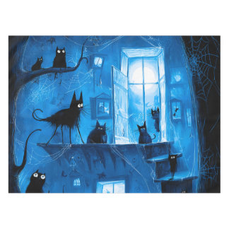 Nappe Chats noirs gothiques fantaisistes d'Halloween eff