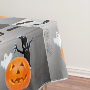 Nappe Chauve-souris Citrouille Fantôme Carrelé Halloween