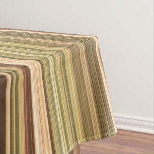 Nappe Chêne Rustique Brun et Vert Rayé