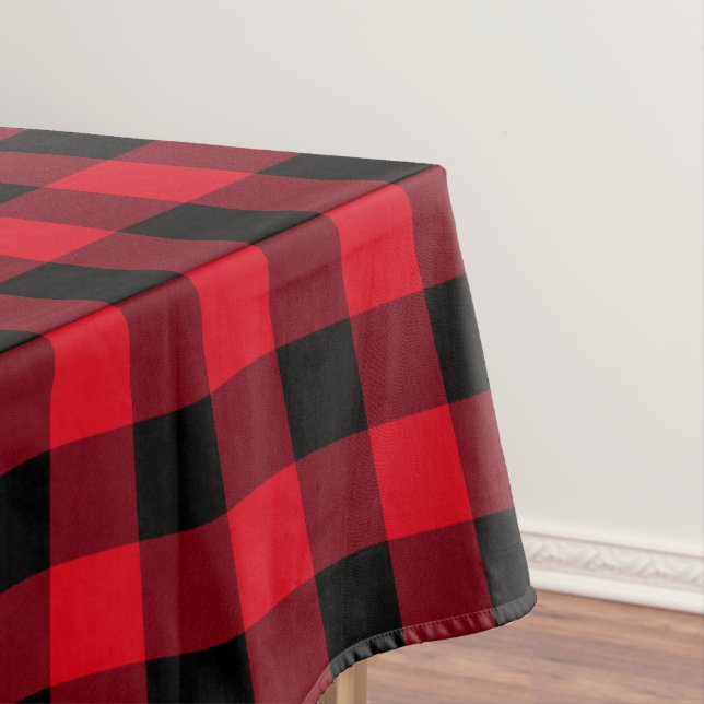 Nappe Chèque de bison rouge et noir (In Situ)
