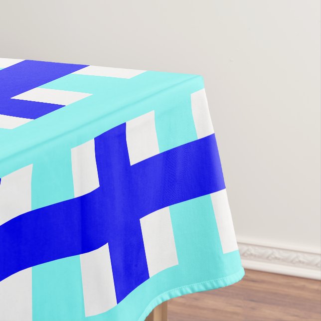 Nappe Chèques Carré Motif moderne bleu blanc (In Situ)