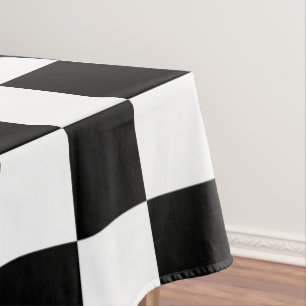Nappe Chèques classiques en noir et blanc