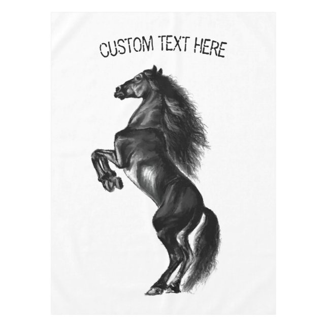 Nappe Cheval sauvage noir droit - Ajouter votre texte /  (Devant)