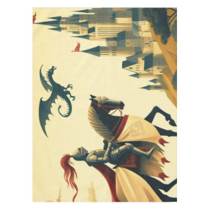 Nappe Chevalier médiéval/dragon/château fantastique