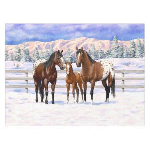 Nappe Chevaux Appaloosa De Baie Brown En Neige