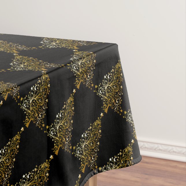 Nappe Chic brillant d'or de noir d'étoile d'arbre de (In Situ)