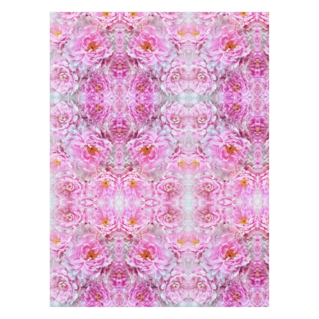 Nappe Chic Chic Pink Pastel Peonies roses (Devant)