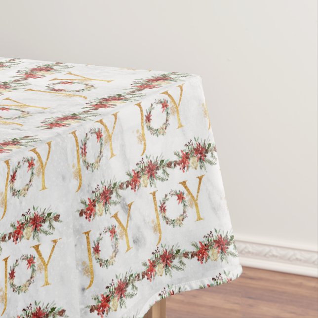 Nappe Chic Festive Joy Rouge Poinsettia Wreath Noël (In Situ)
