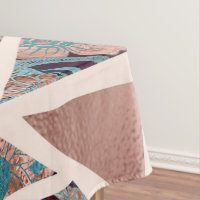 Chic rose Gold Copper Teal Black Floral Geometric