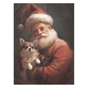Nappe Chihuahua avec le Père Noël Festif Noël
