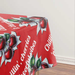 Nappe Chillin', Cerises 'n' Vibes joyeuses Rouge moderne