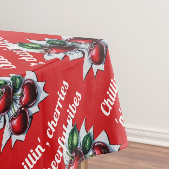 Nappe Chillin', Cerises 'n' Vibes joyeuses Rouge moderne (In Situ)