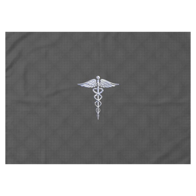 Nappe Chrome Caduceus Médicale Symbole fibre de carbone  (Devant (Horizontal))