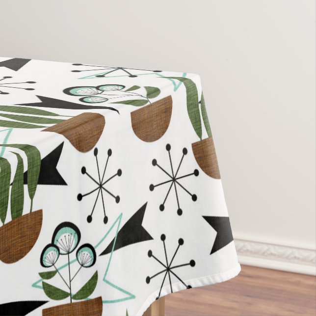 Nappe Cinquante plantes de maison à l'atomique sur blanc (In Situ)