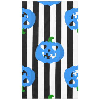 Nappe citrouille coeur Halloween bleue rayée